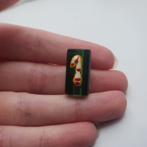 Hand-blown‎ glass candy cane Christmas green charm bead